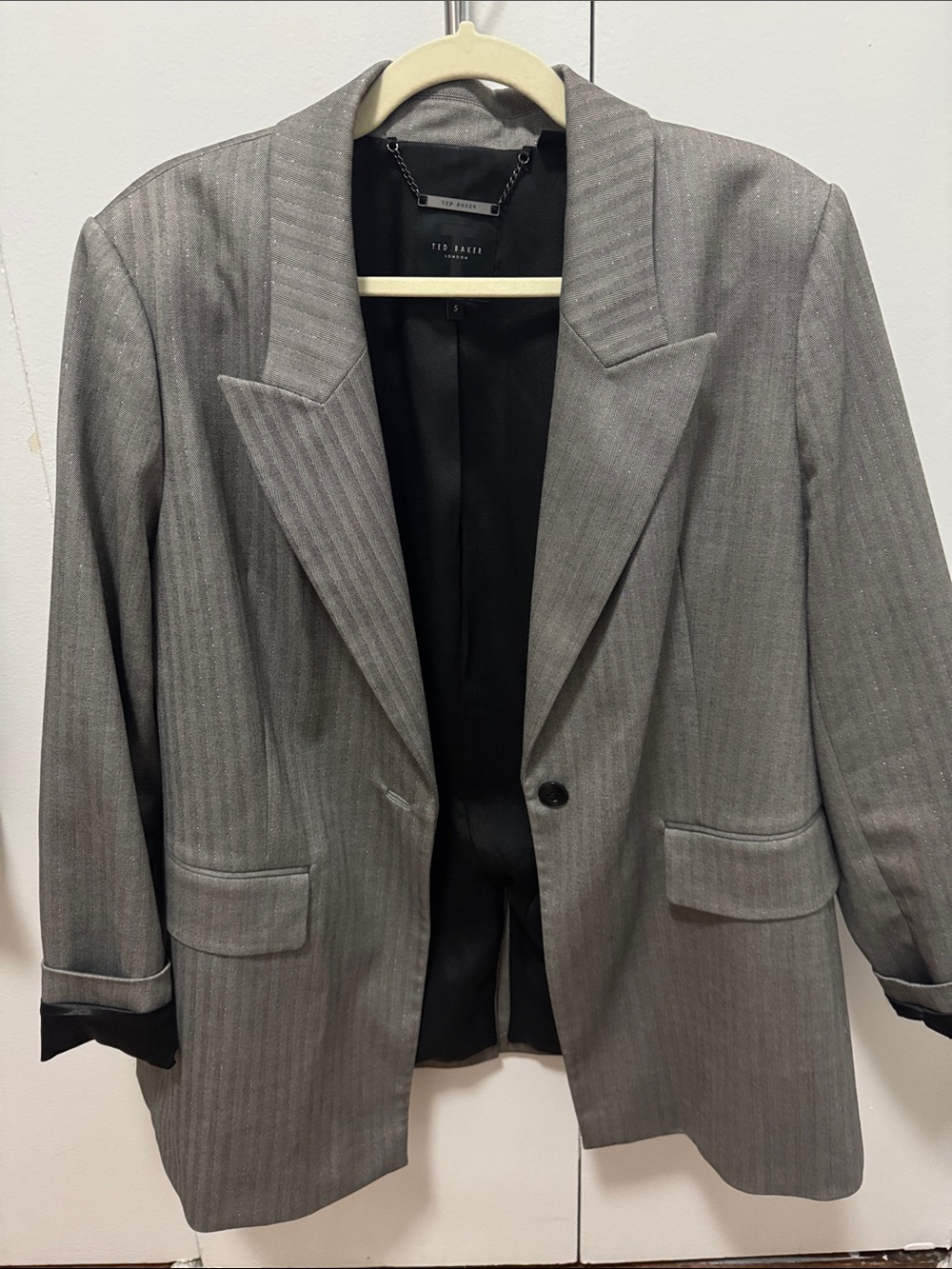 Ted Baker Gray Pinstripe Women's Blazer